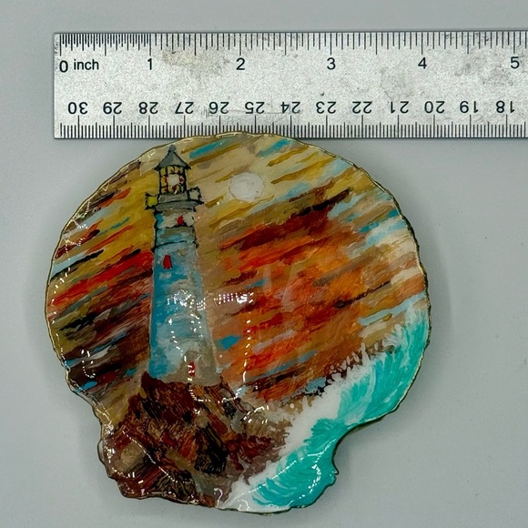 Handmade Lighthouse Scallop Shell Art – Coastal Decor - Picture 4 of 5